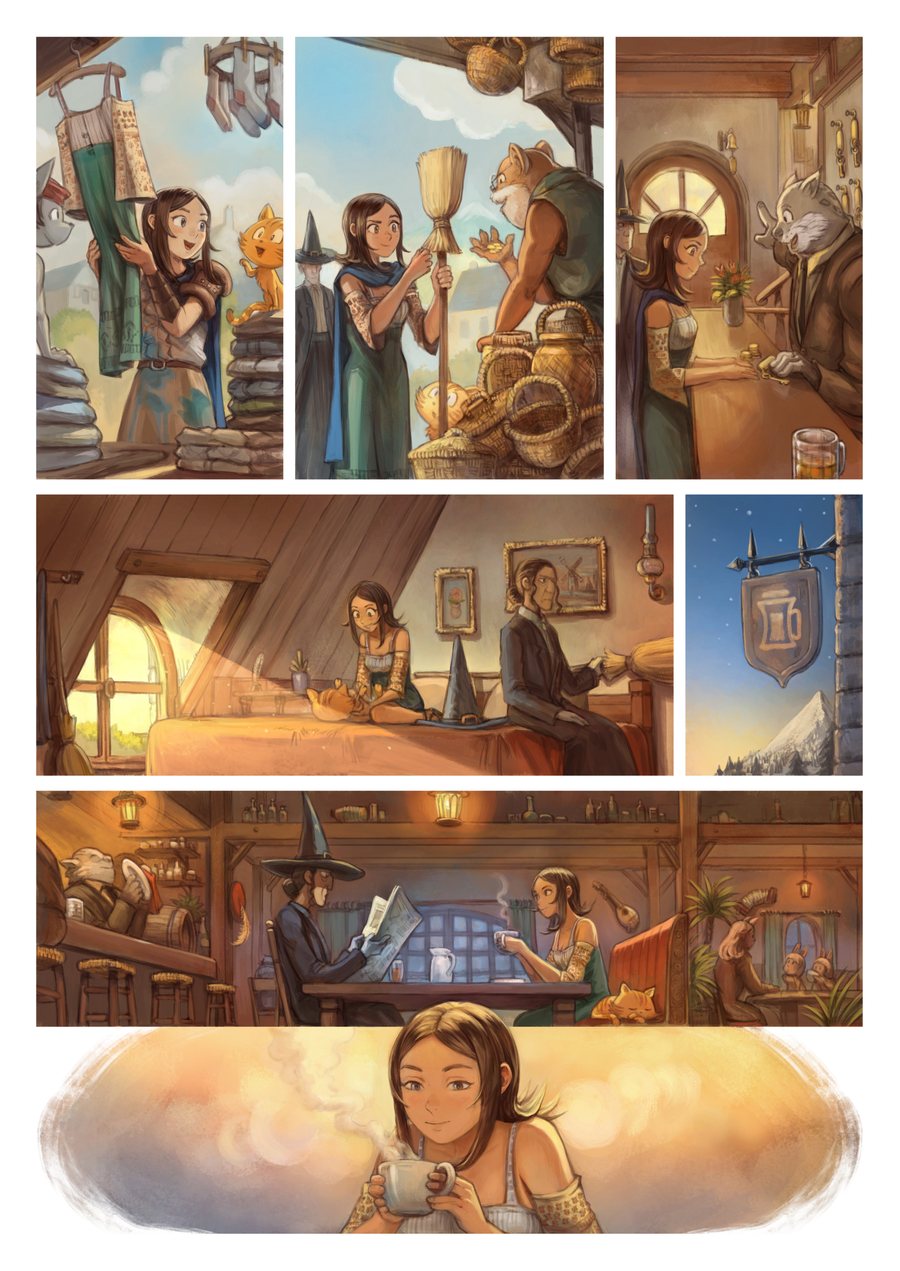 A full comic page with several panels